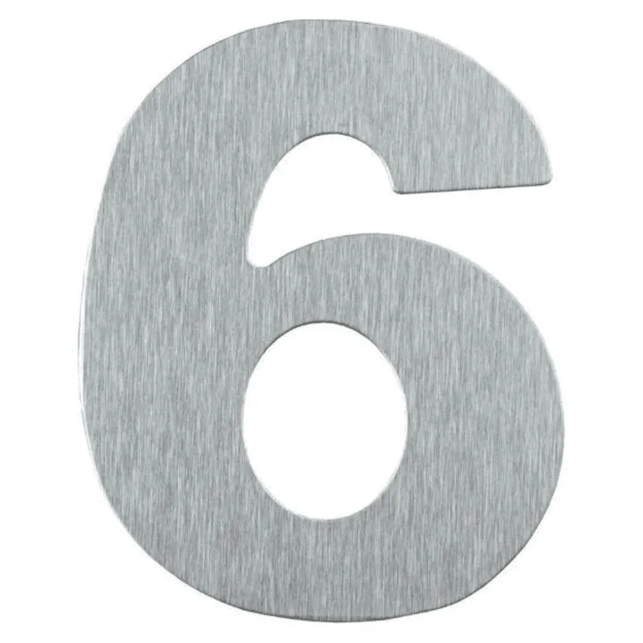 Numero Residencial Grande 12cm Acm Escovado - Seis