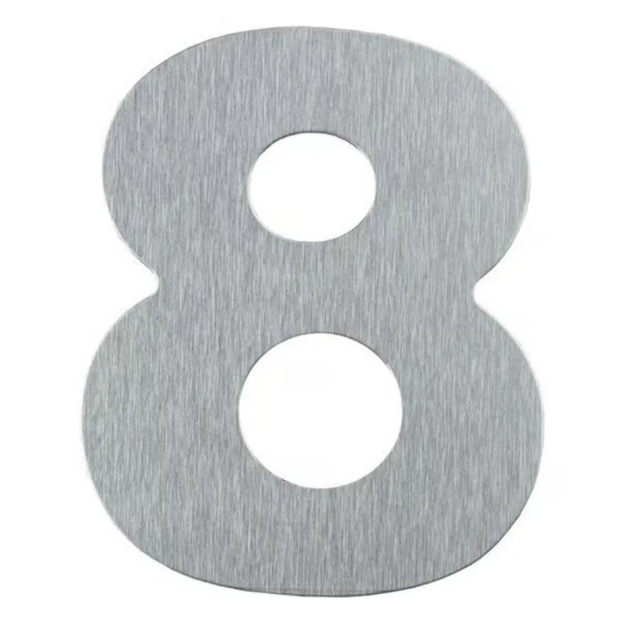 Numero Residencial Grande 12cm Acm Escovado - Oito