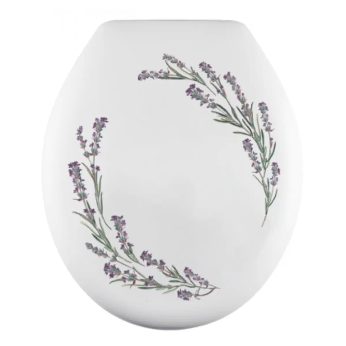 Assento Sanitário Almofadado Oval Estampado Lavanda Branco Atlas