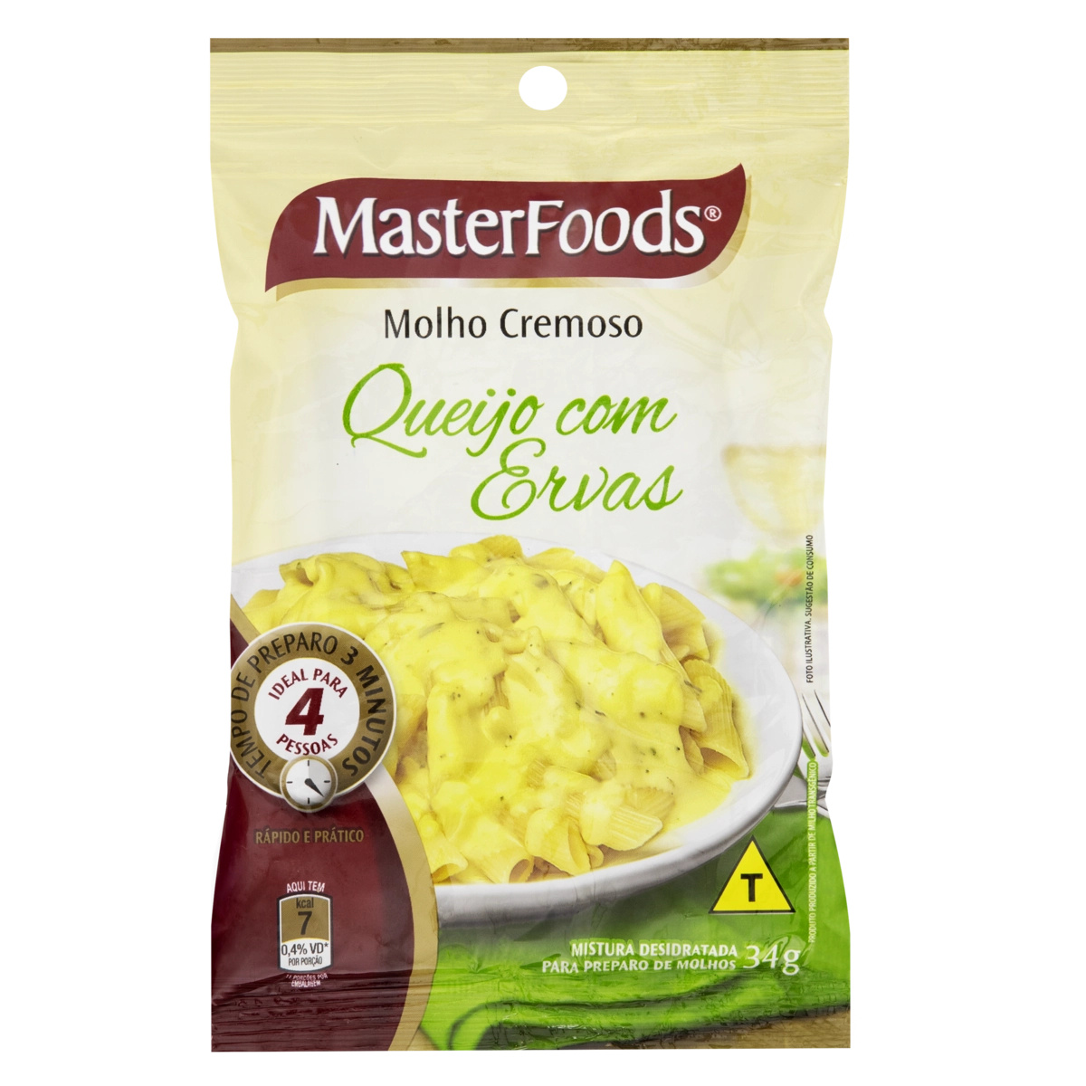 Molho Cremoso Queijo Com Ervas Masterfoods Pacote 34g