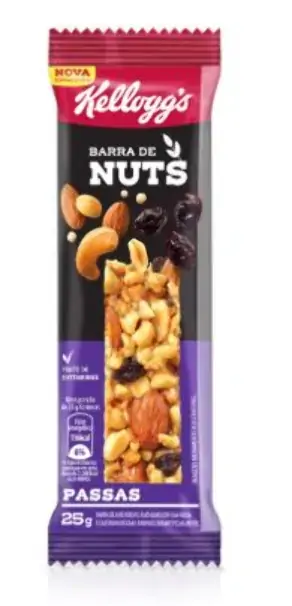 Barra Cereais Nuts 25g C/ Uva Passa