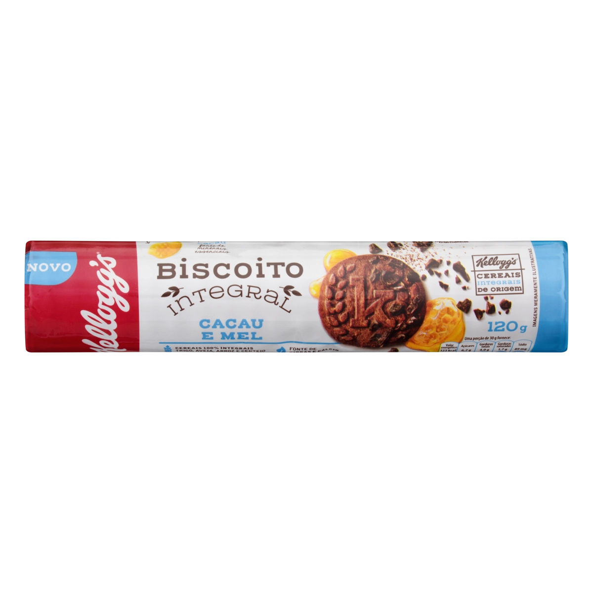 Biscoito Integral Cacau E Mel Kelloggs Pacote 120g