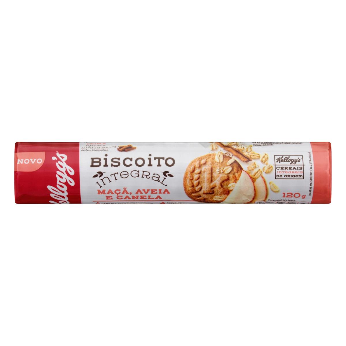 Biscoito Integral Maçã, Aveia E Canela Kelloggs Pacote 120g