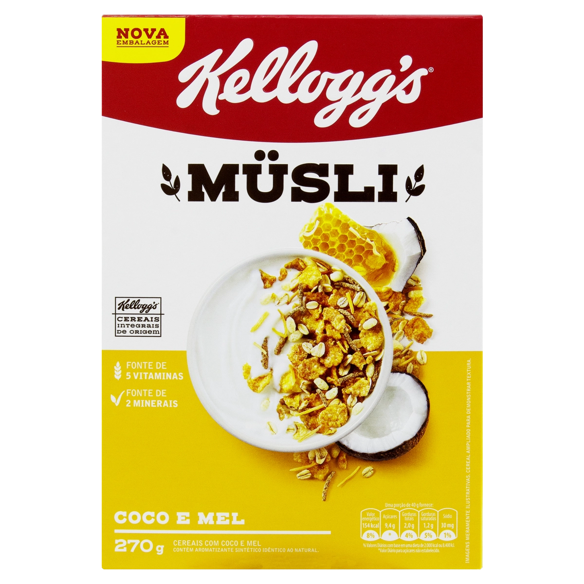 Musli Coco E Mel Kelloggs Caixa 270g