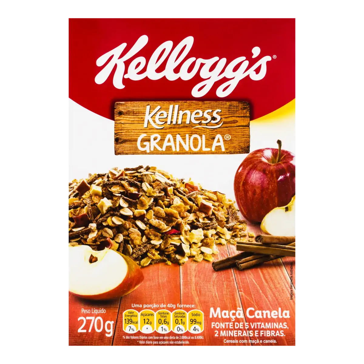 Granola Maçã E Canela Kelloggs Kellness Caixa 270g