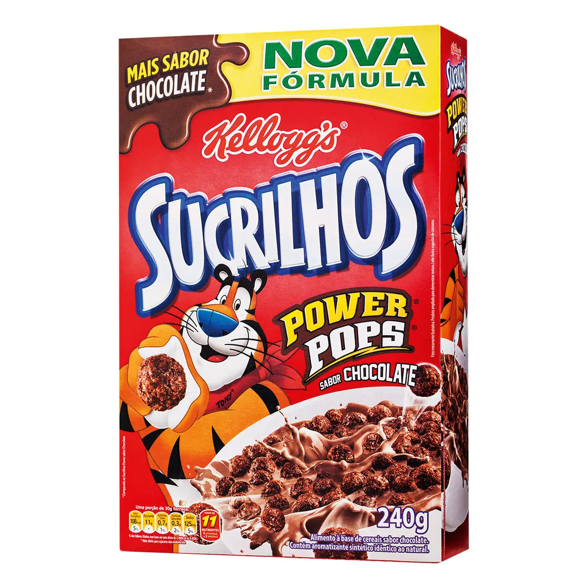 Cereal Matinal Chocolate Kelloggs Sucrilhos Power Pops Caixa 240g