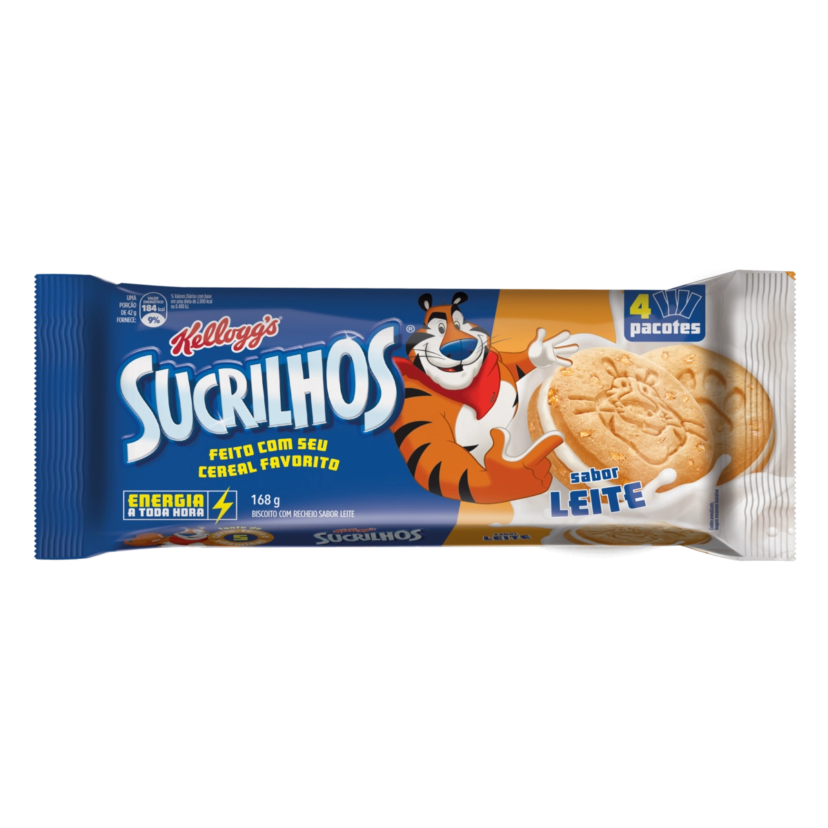 Biscoito Recheio Leite Kelloggs Sucrilhos Pacote 168g