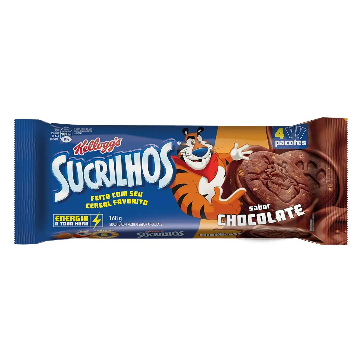 Biscoito Recheio Chocolate Kelloggs Sucrilhos Pacote 168g