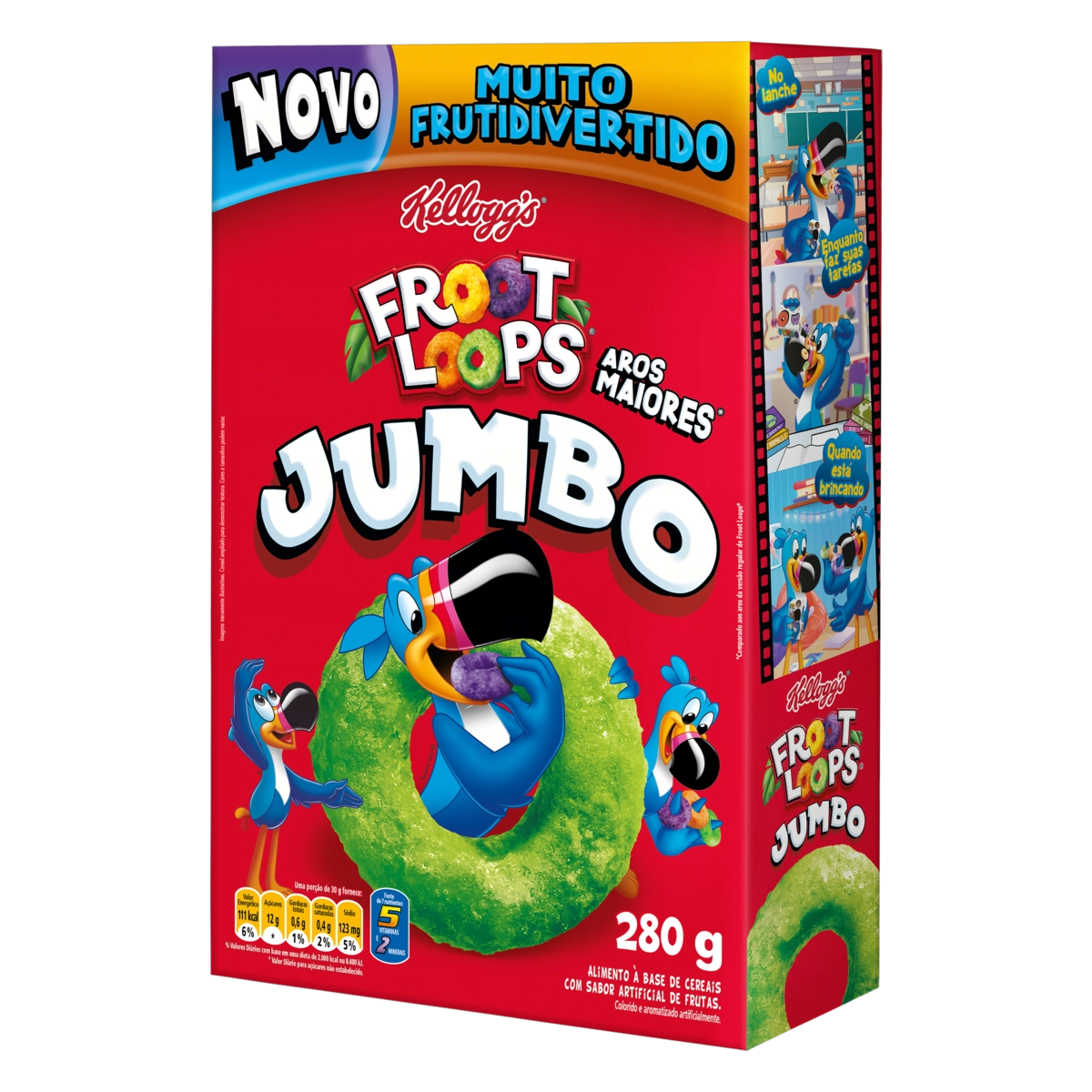 Cereal Matinal Frutas Kelloggs Froot Loops Jumbo Caixa 280g