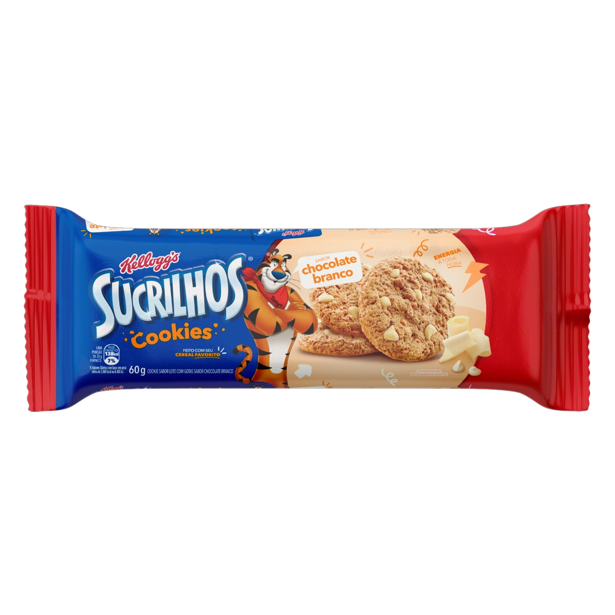 Biscoito Cookie Leite Com Gotas Chocolate Branco Kelloggs Sucrilhos Pacote 60g