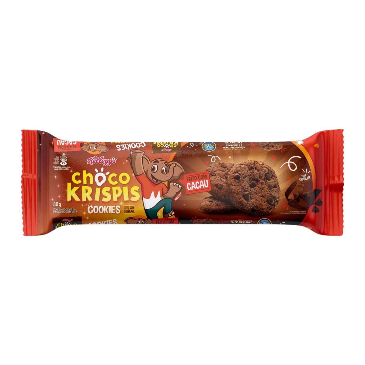 Biscoito Cookie Chocolate Com Gotas De Chocolate Kelloggs Choco Krispis Pacote 80g