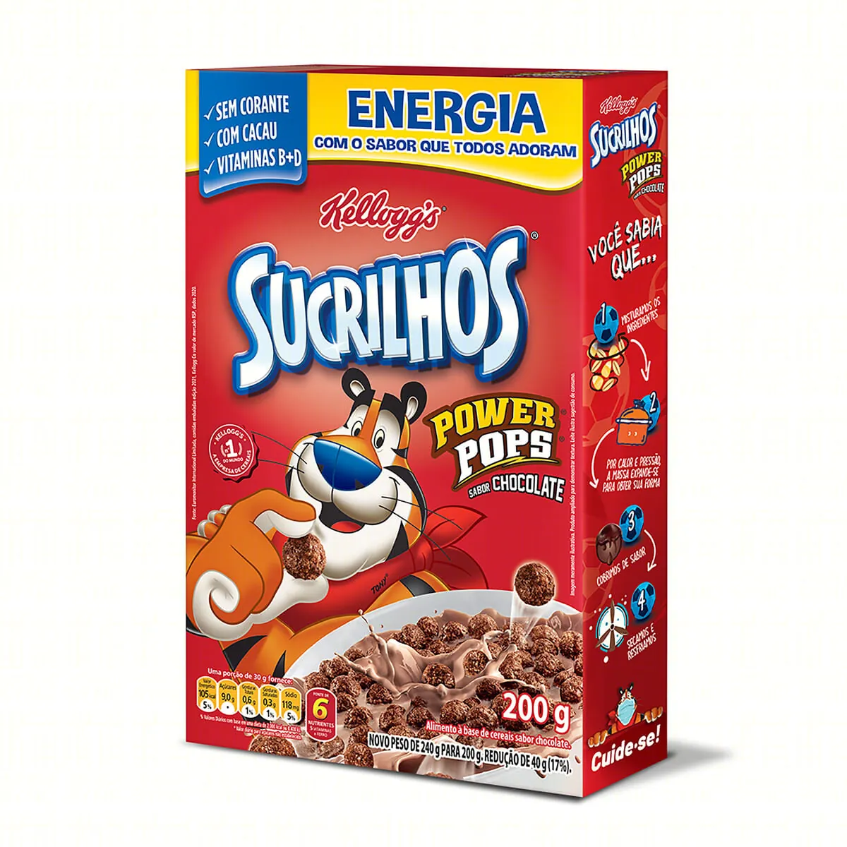 Cereal Matinal Chocolate Sucrilhos Power Pops  Kellogg's Caixa 200 g
