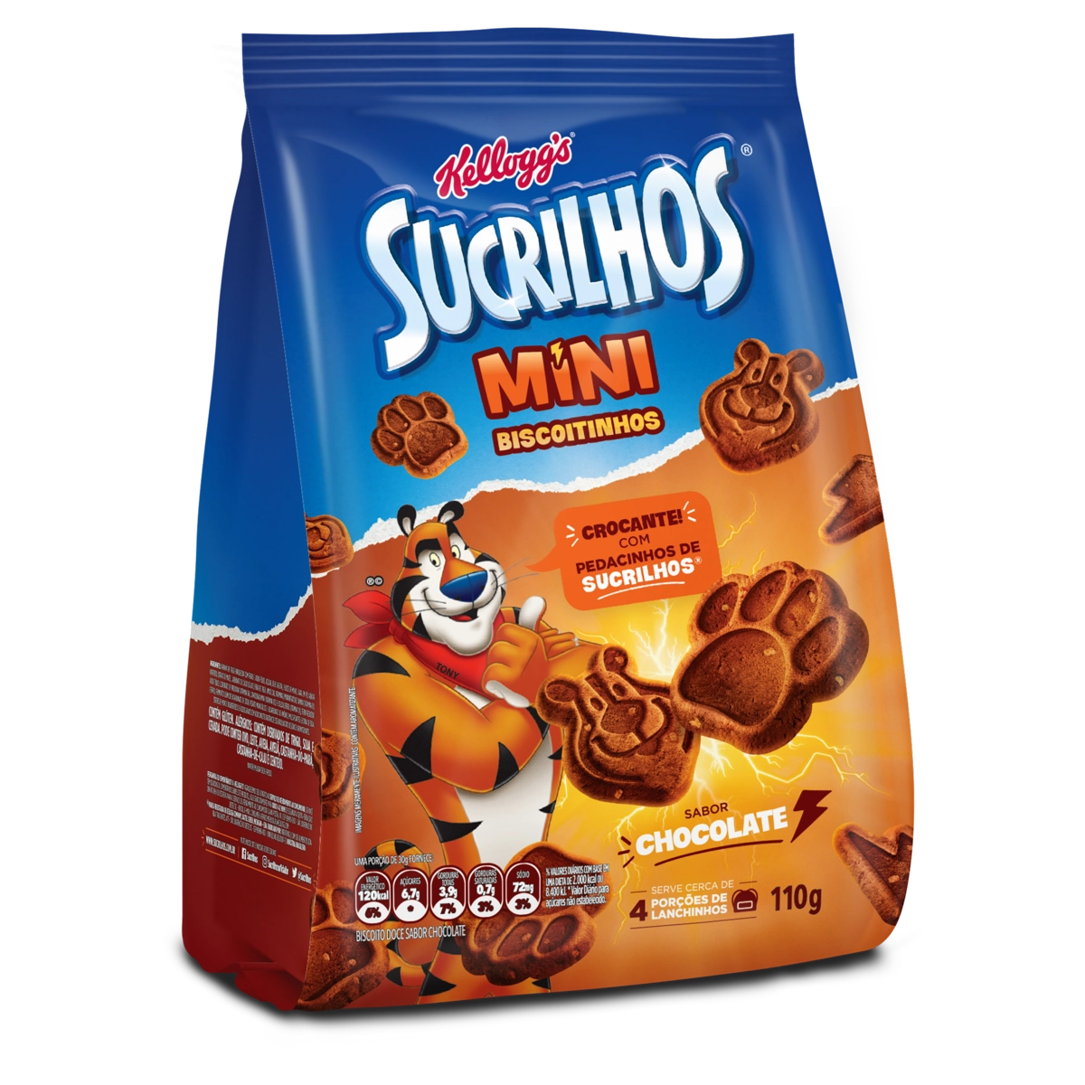 Minibiscoito Chocolate Kelloggs Sucrilhos Pacote 110g
