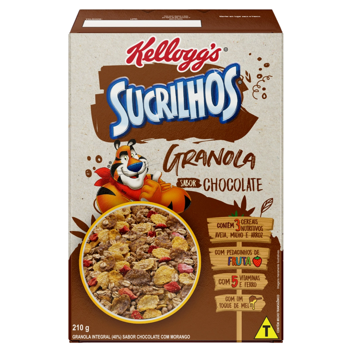 Granola Chocolate Com Morango Kelloggs Sucrilhos Caixa 210g