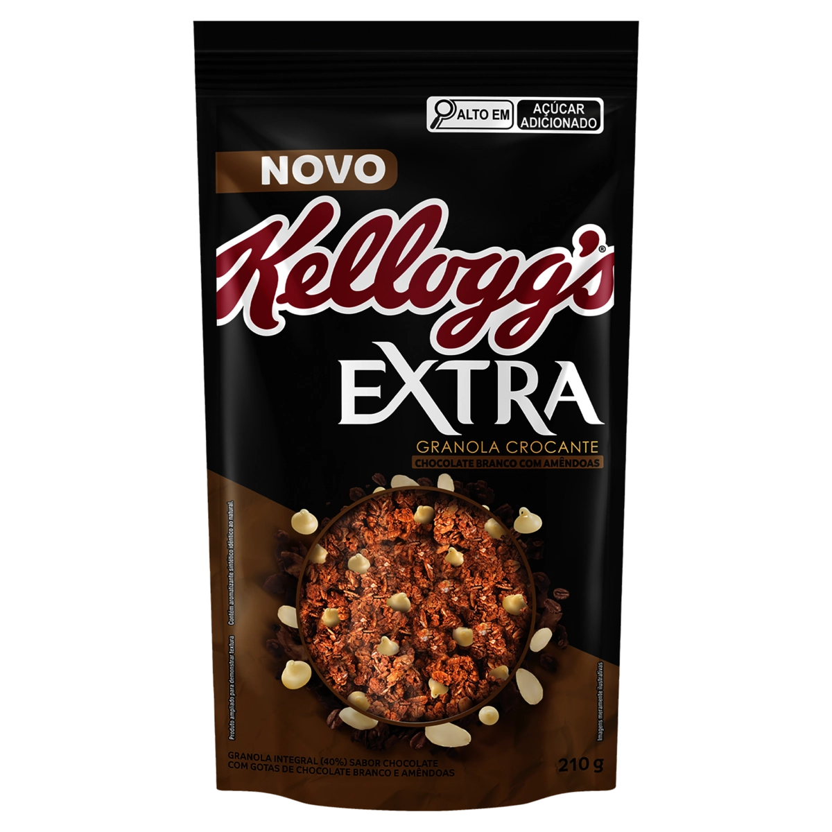 Granola Crocante Chocolate Branco com Amêndoas Kellogg's Extra Sachê 210g