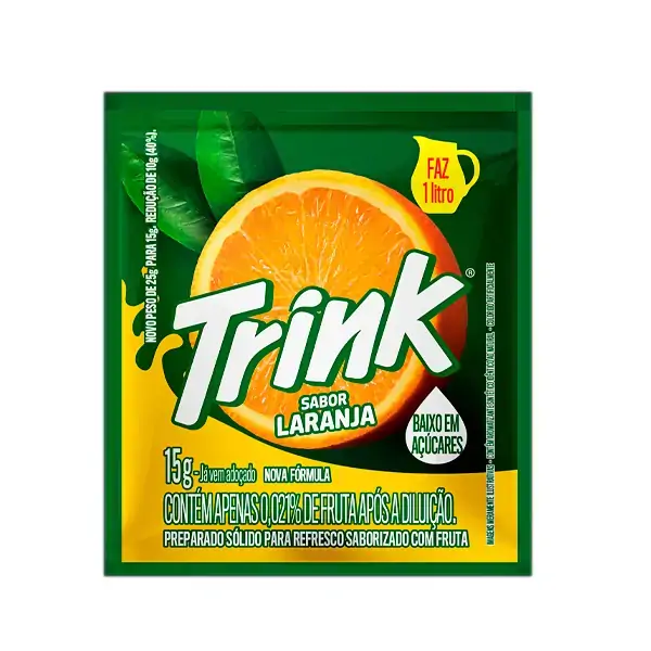 Refresco Em Pó Laranja Trink Pacote 15g