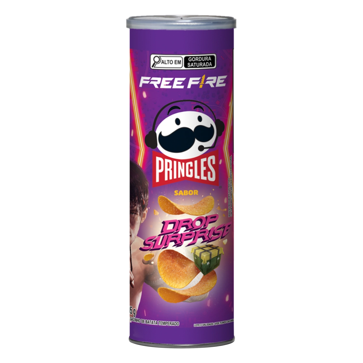 Salgadinho de Batata Drop Surprise Free Fire Pringles Tubo 105g