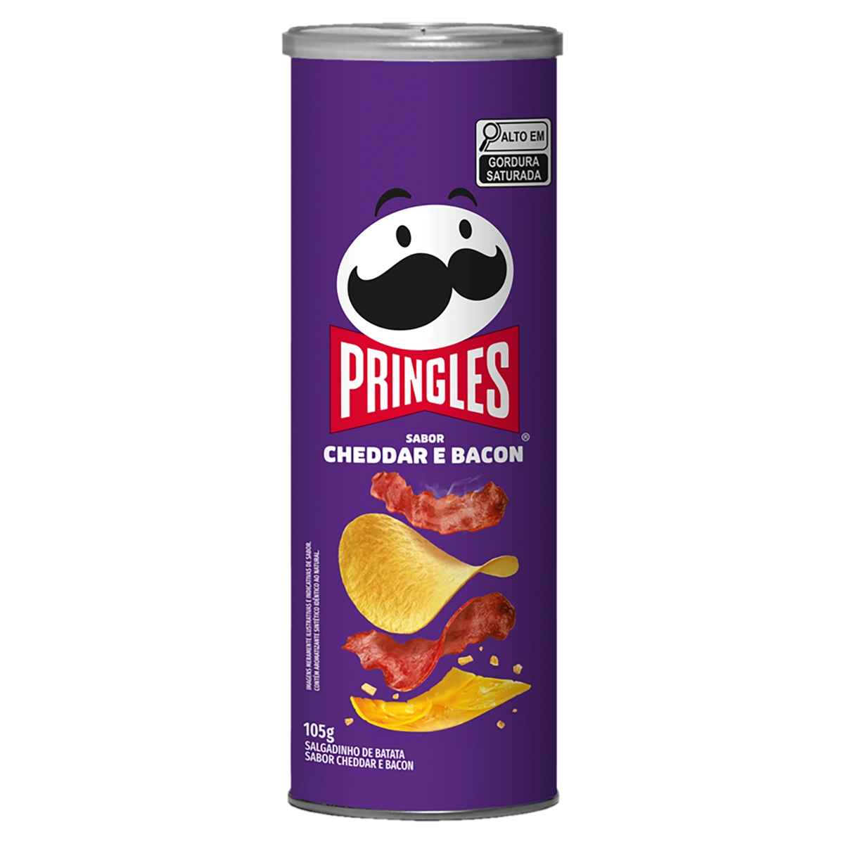 Salgadinho de Batata Cheddar e Bacon Pringles Tubo 105g