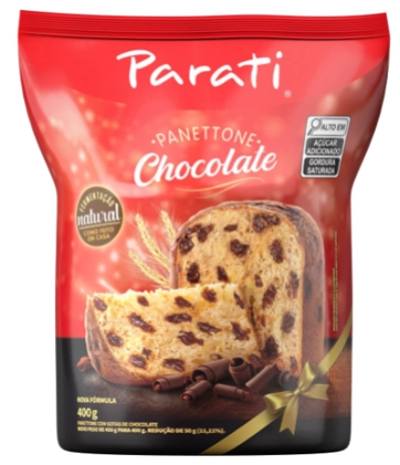 Panettone Com Gotas De Chocolate Parati Pacote 400g