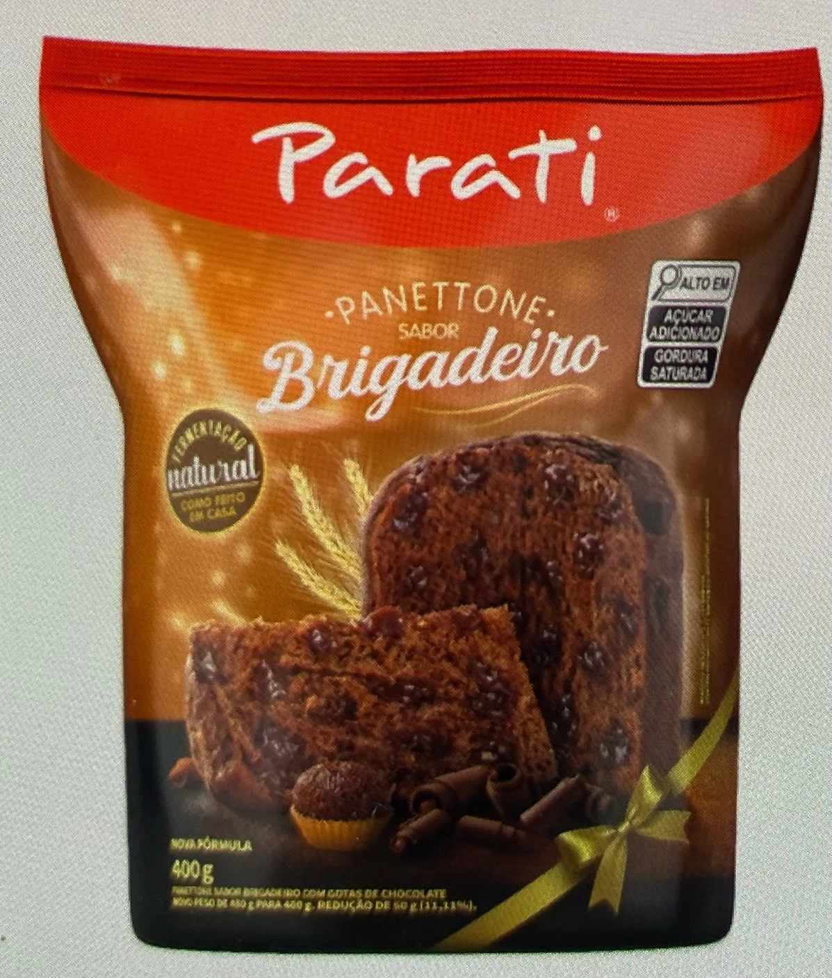 Panettone Com Gotas De Chocolate Brigadeiro Parati Pacote 400g