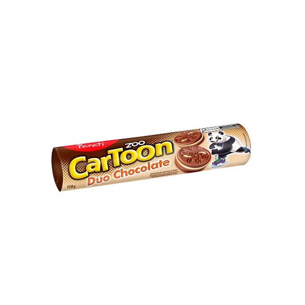 Biscoito Duo Chocolate Zoo Cartoon Pacote 110g