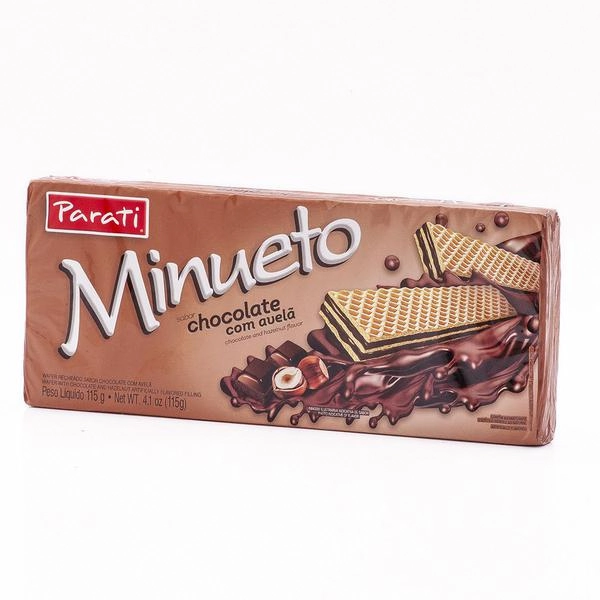 Biscoito Wafer Recheio Chocolate E Avelã Minueto Pacote 81g