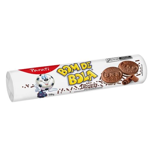Biscoito Recheio Flocos Bom De Bola Pacote 110g