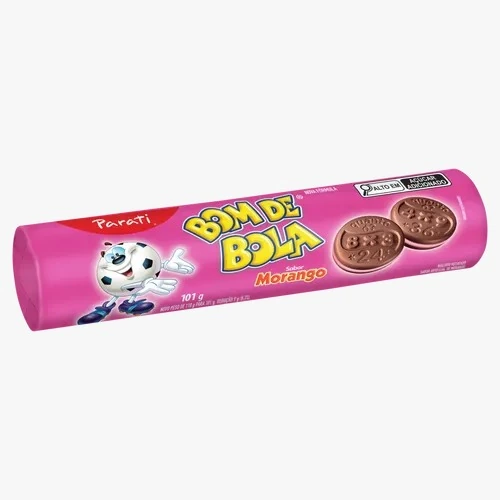 Biscoito Recheio Morango Bom De Bola Pacote 101g