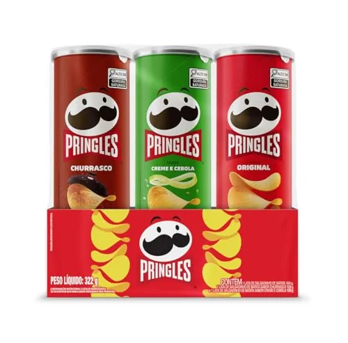 Kit Salgadinho De Batata Original 104g Churrasco 109g Creme E Cebola 109g Pringles