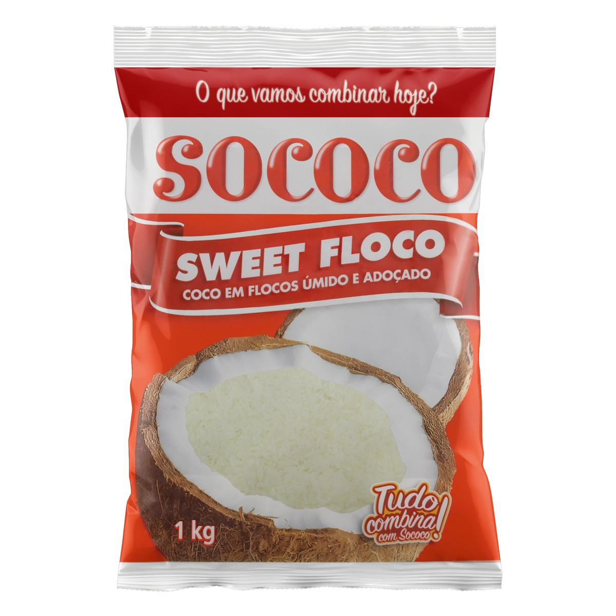 Coco Ralado úmido Adoçado Em Flocos Sococo Sweet Floco Pacote 1kg