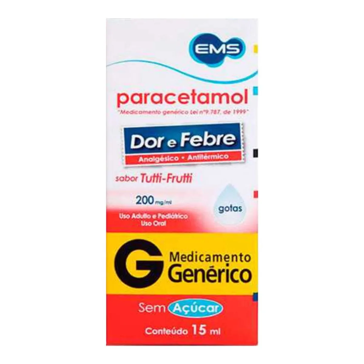 Paracetamol em Gotas 200mg EMS 15ml