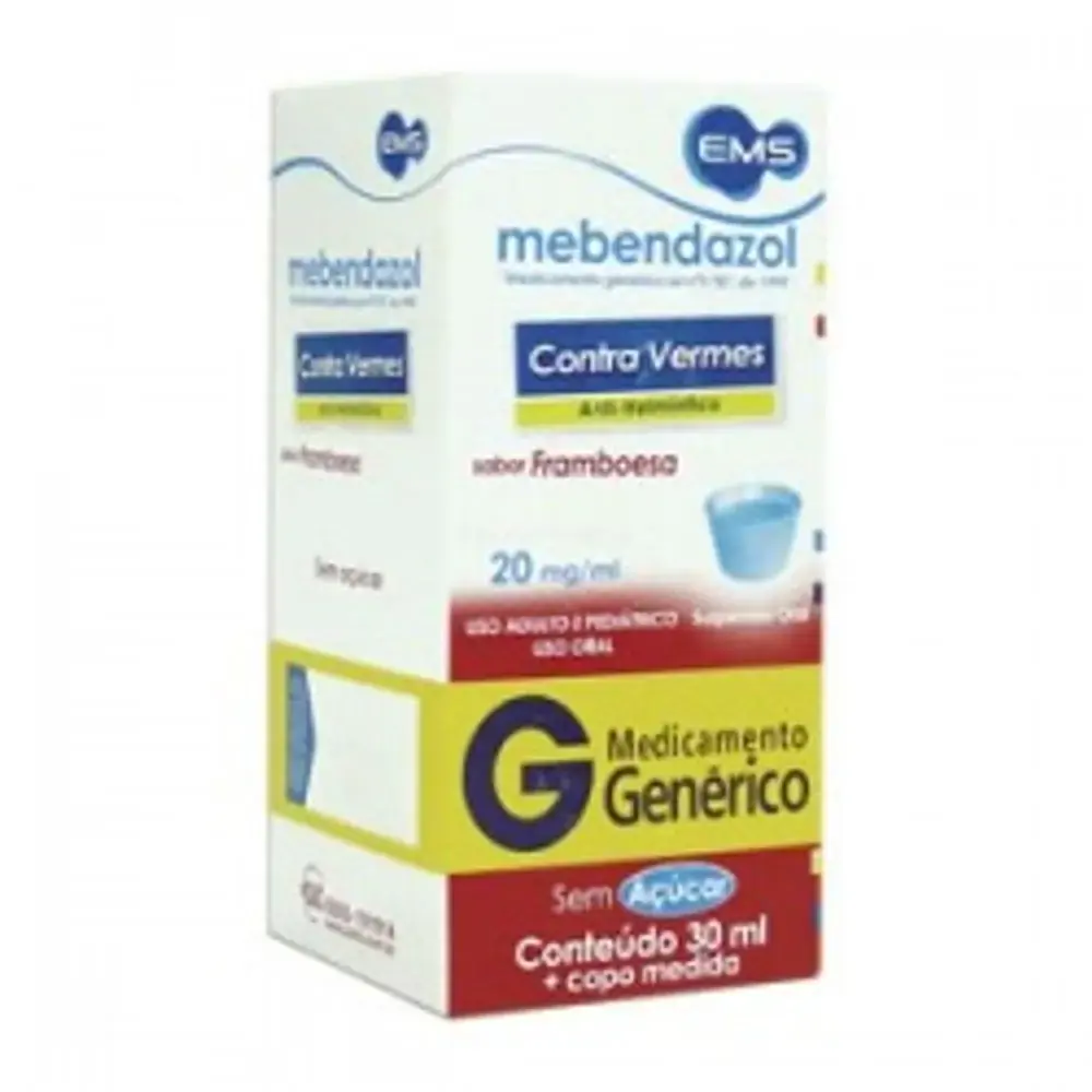 Mebendazol 20 Mg/ml Suspensão Oral Ems Genérico
