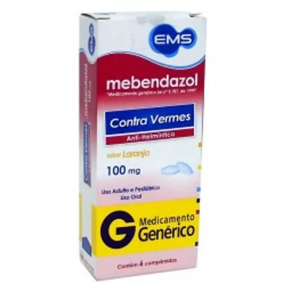 Mebendazol 100 Mg 6 Comprimidos Ems Genérico