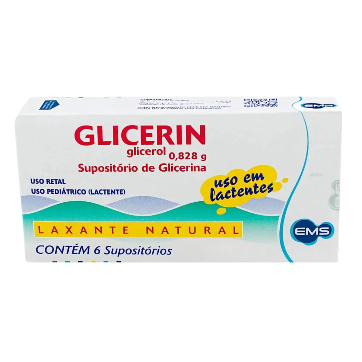Supositório de Glicerina Infantil EMS 6 unidades