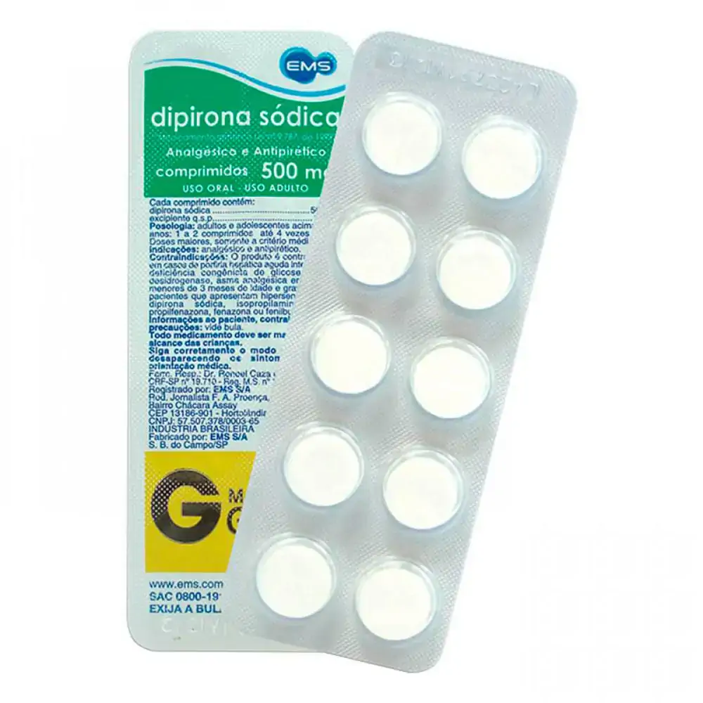 Dipirona Monoidratada 500mg Ems Caixa 240 Comprimidos