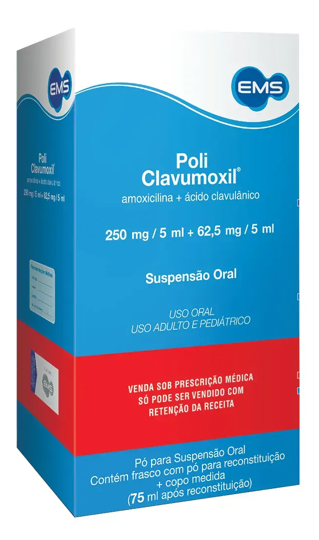 Policlavumoxil 250 Mg/ml 62,5 Mg/ml Suspensão Oral Ems Similar