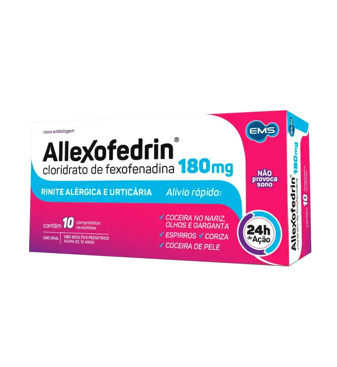 Allexofedrin 180mg Ems Caixa 10 Comprimidos Revestidos