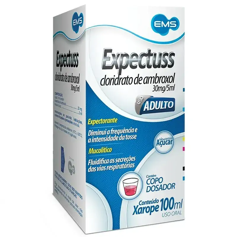 Xarope Expectuss 30mg/5ml Hortelã E Framboesa Ems Caixa 100ml Copo Dosador