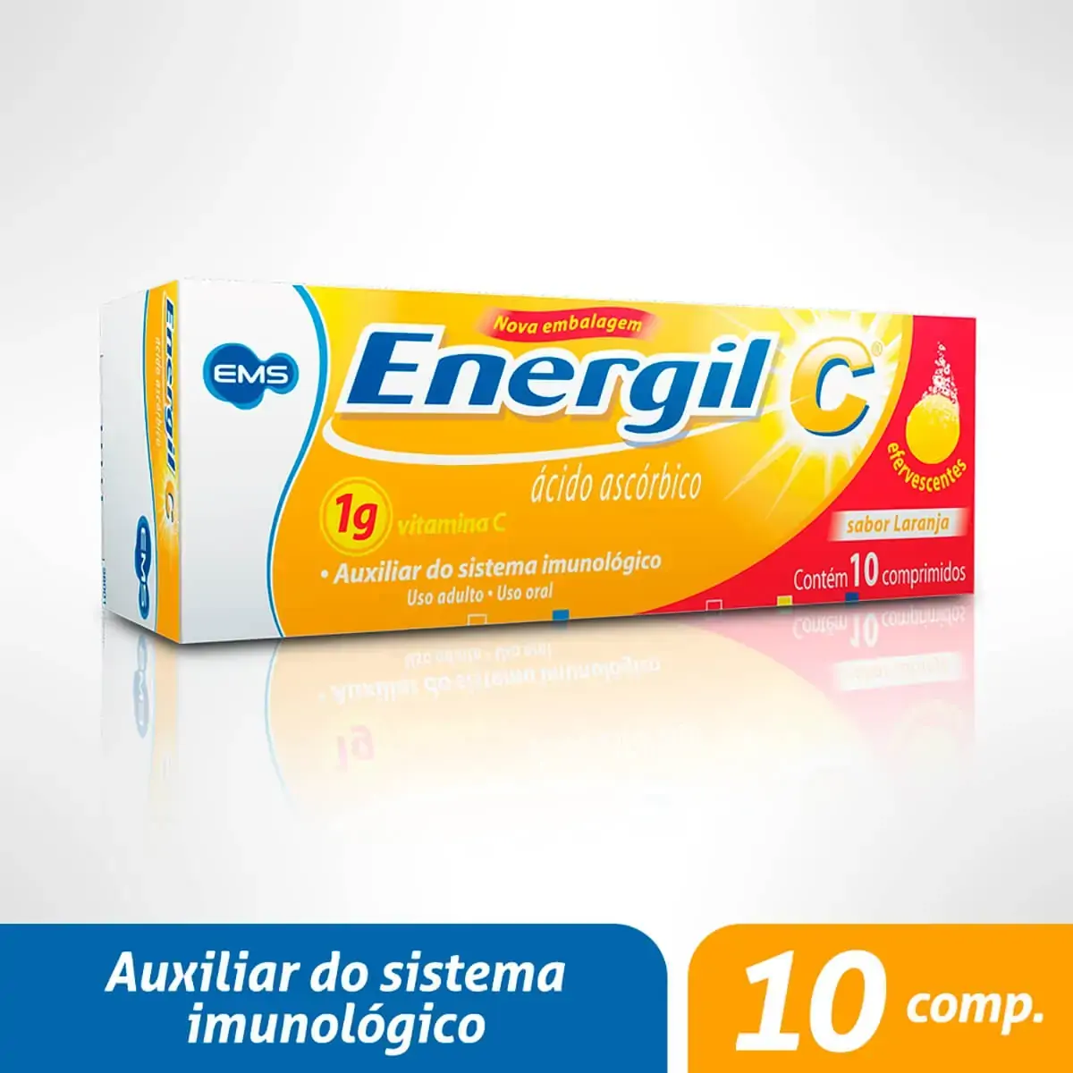 Energil C 1g Laranja Ems Caixa 10 Comprimidos Efervescentes