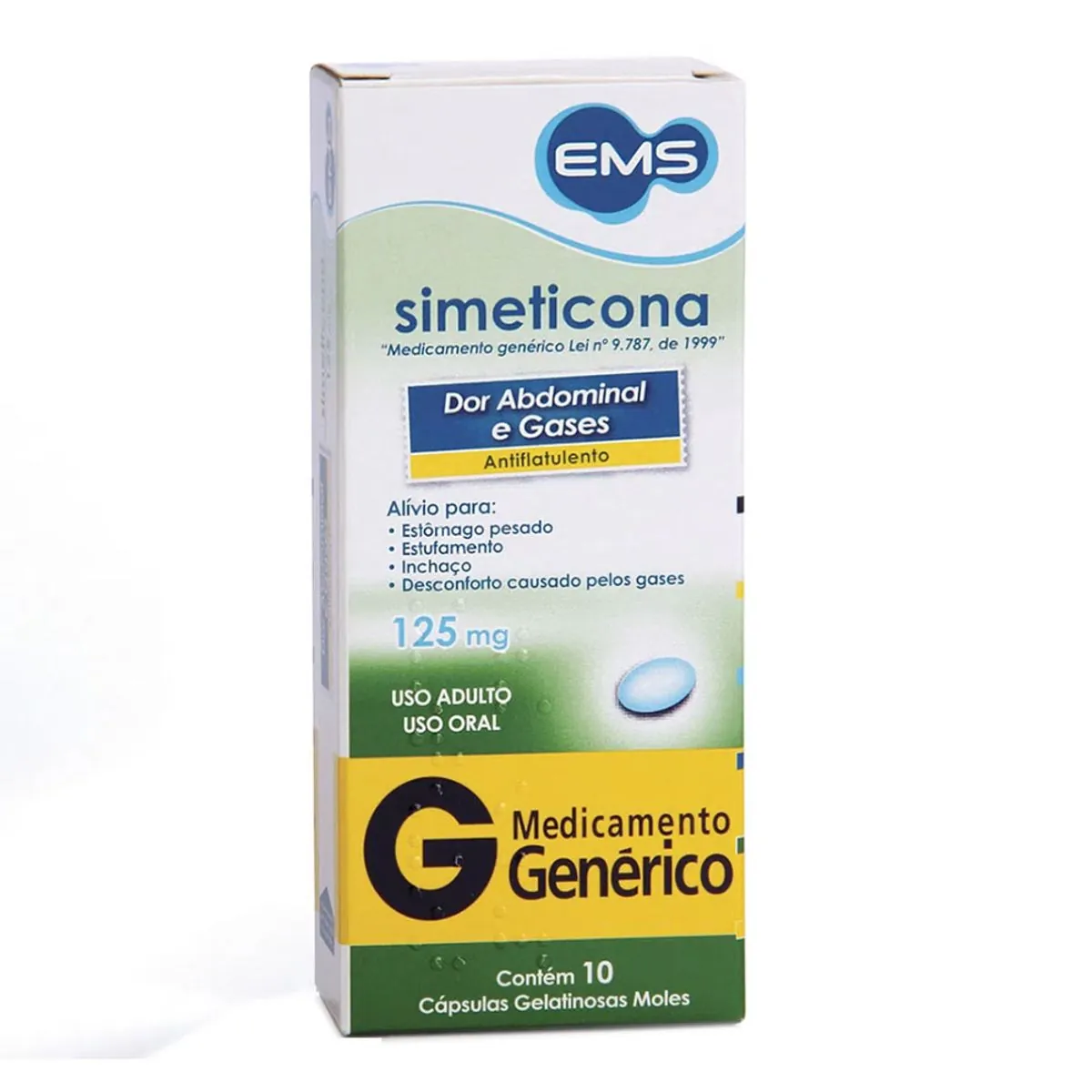 Simeticona 125mg Ems Caixa 10 Cápsulas Gelatinosas