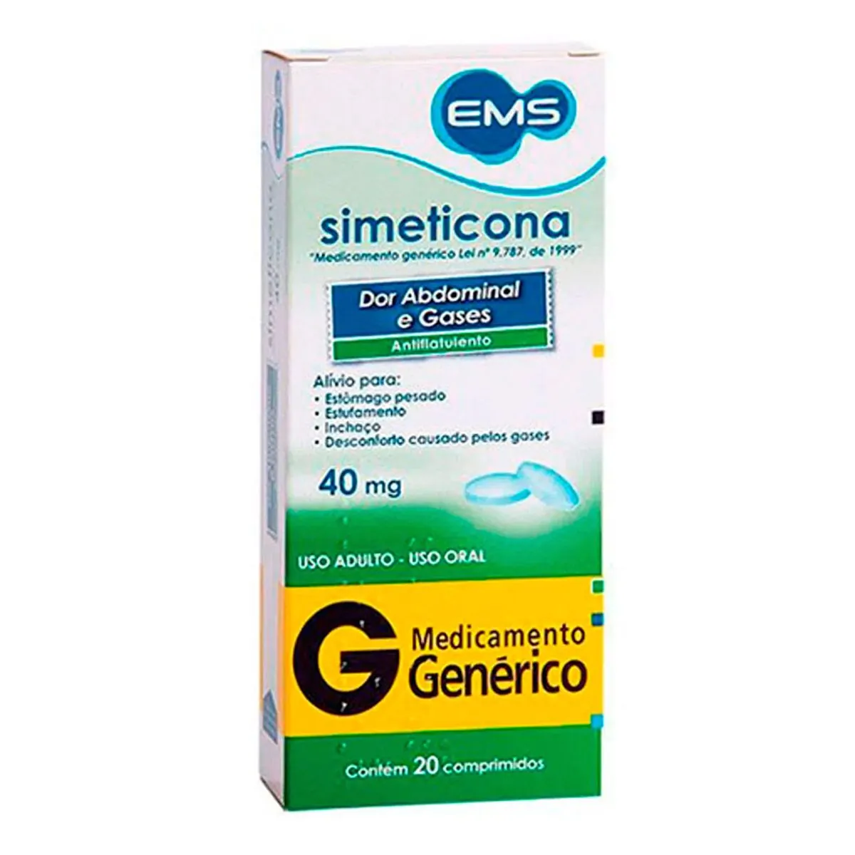 Simeticona 40mg Ems Caixa 20 Comprimidos