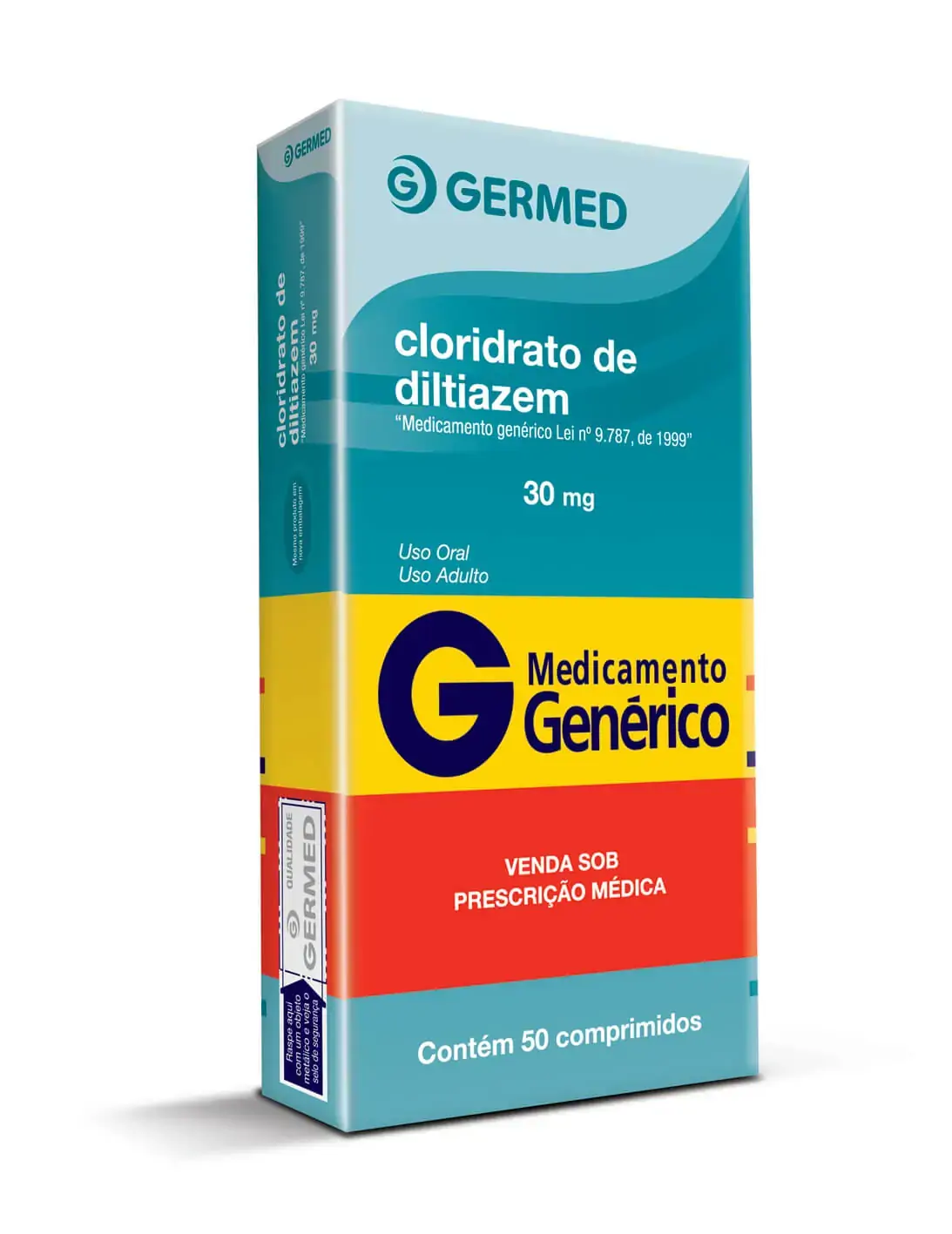 Cloridrato De Diltiazem 30 Mg 50 Comprimidos Germed Genérico