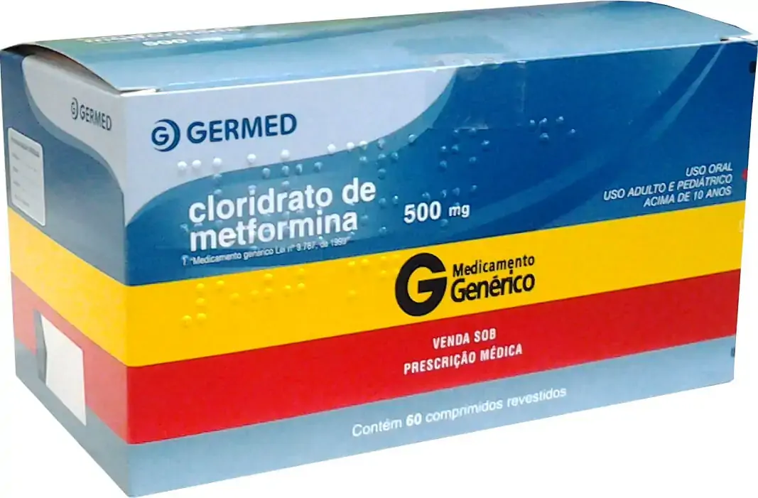 Cloridrato De Metformina 500 Mg 60 Comprimidos Germed Pharma Genérico