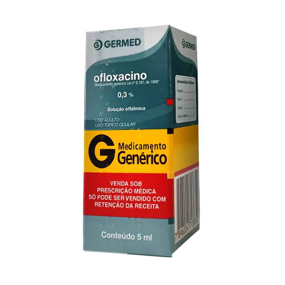 Ofloxacino 0,3 Germed Caixa 5ml Solução Oftálmica Tópico Conta Gotas
