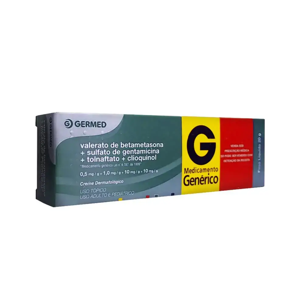 Valerato De Betametasona Sulfato De Gentamicina Tolnaftato Clioquinol Germed Caixa 20g Creme