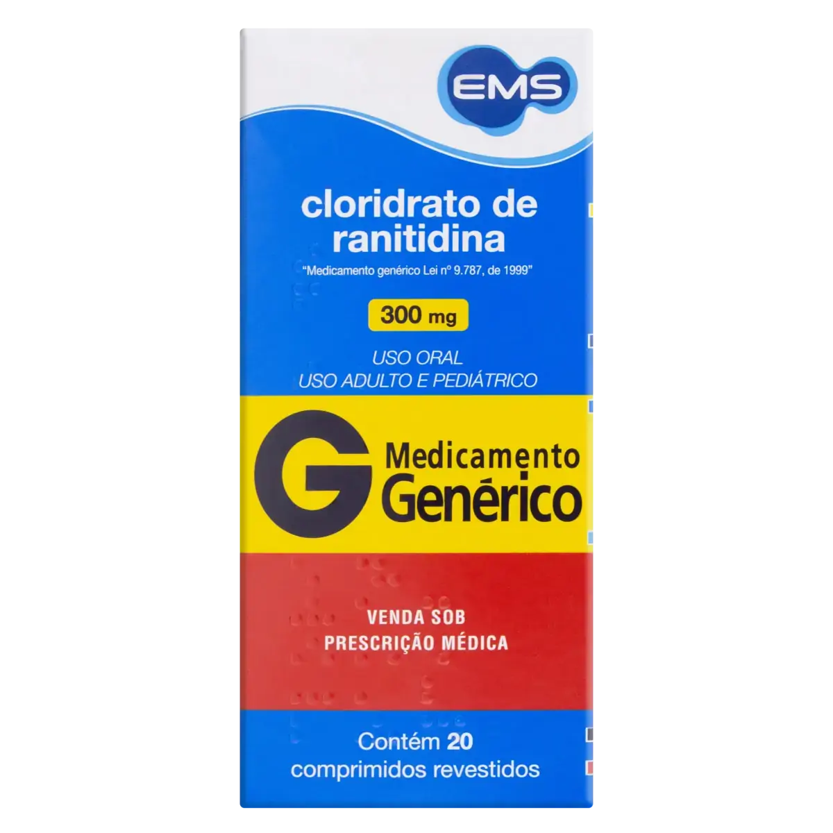 Cloridrato De Ranitidina 300mg Ems Caixa 20 Comprimidos Revestidos