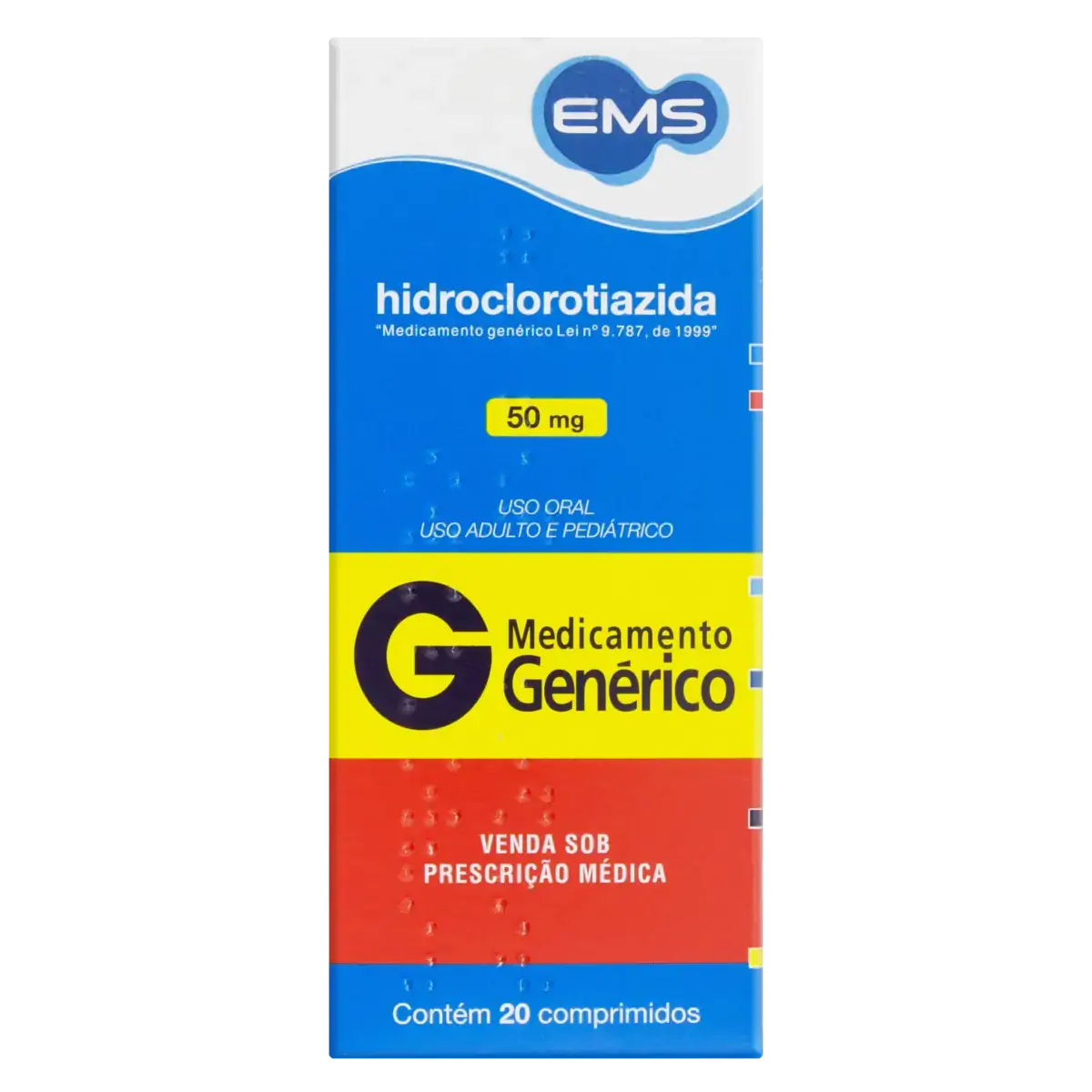 Hidroclorotiazida 50mg Ems Caixa 20 Comprimidos