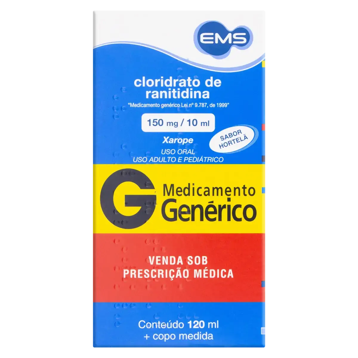 Xarope Cloridrato De Ranitidina Hortelã Ems Caixa 120ml Copo Medida