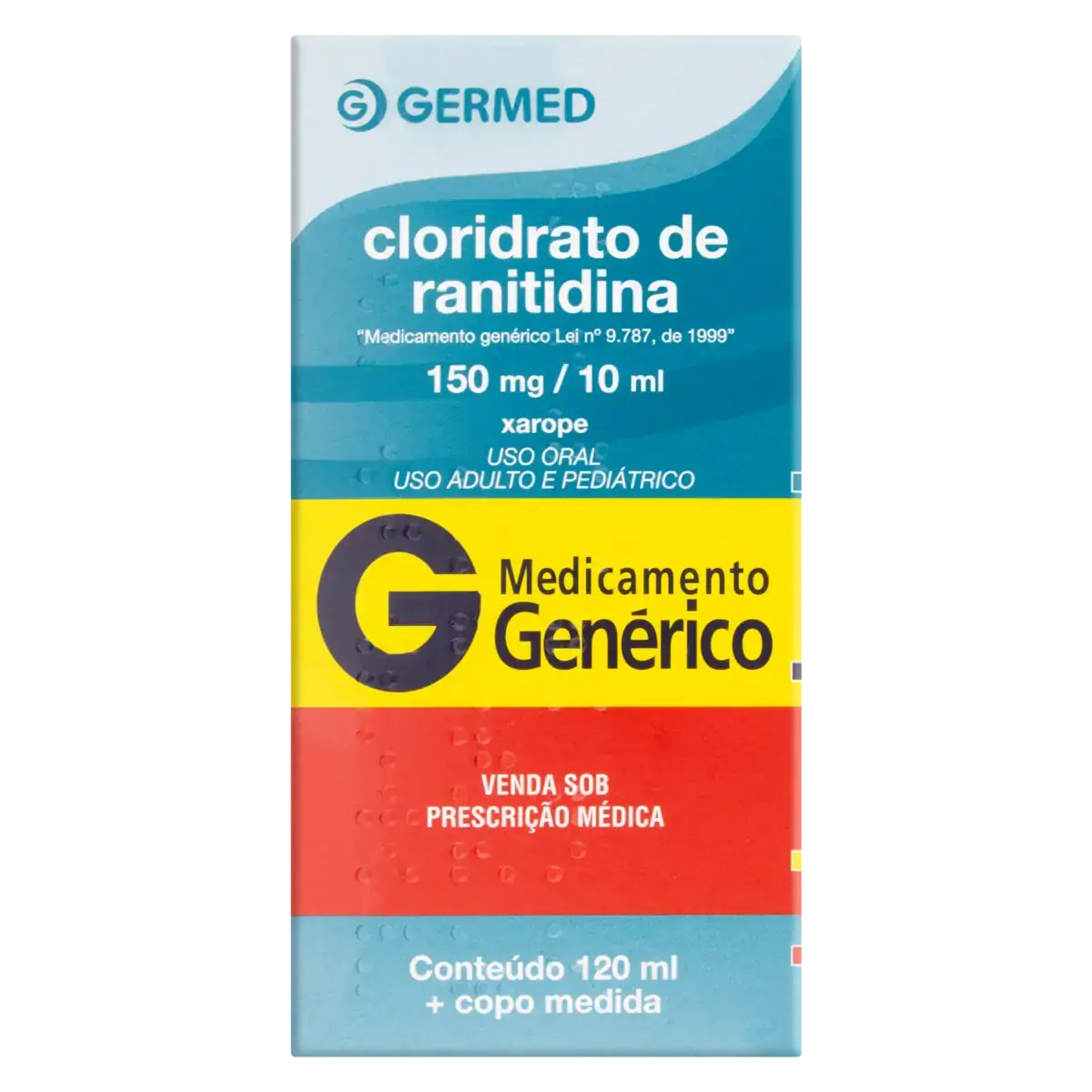 Xarope Cloridrato De Ranitidina 150mg/10ml Germed Caixa 120ml Copo Medida