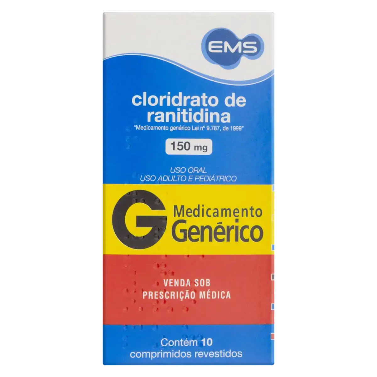 Cloridrato De Ranitidina 150mg Ems Caixa 10 Comprimidos Revestidos